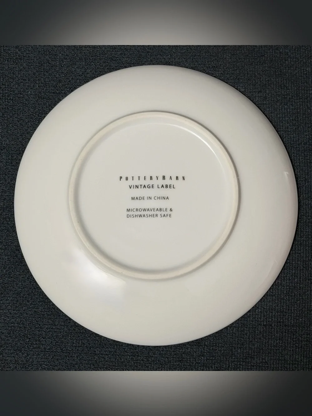 Pottery Barn Vintage Label Camembert Superieur Extra Fin Cheese Plate 7”